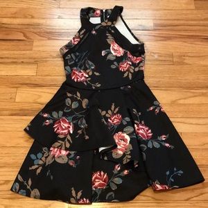 Charlotte Russe, S, black floral high neck dress